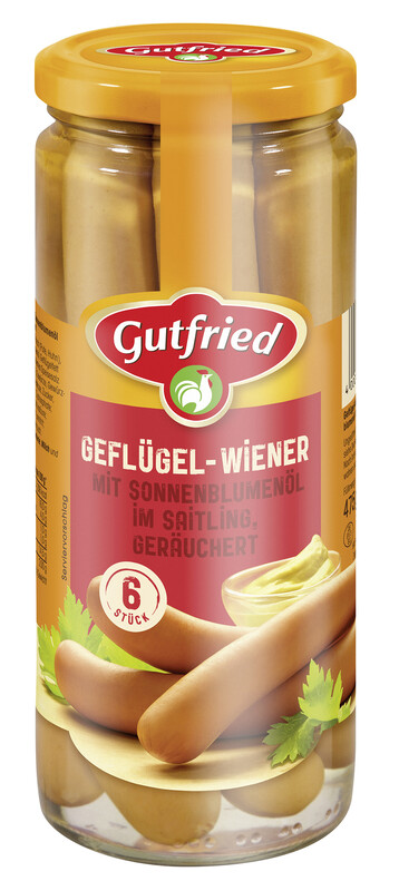 Gutfried Geflügel-Wiener 6 Stück 225 g