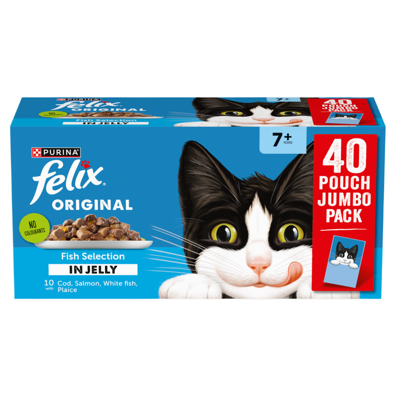 Original Senior 7+ Fish Selection in Jelly Wet Cat Food 40x85g