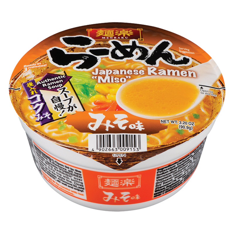 Hikari MENRAKU Cup Ramen Miso 90.9g