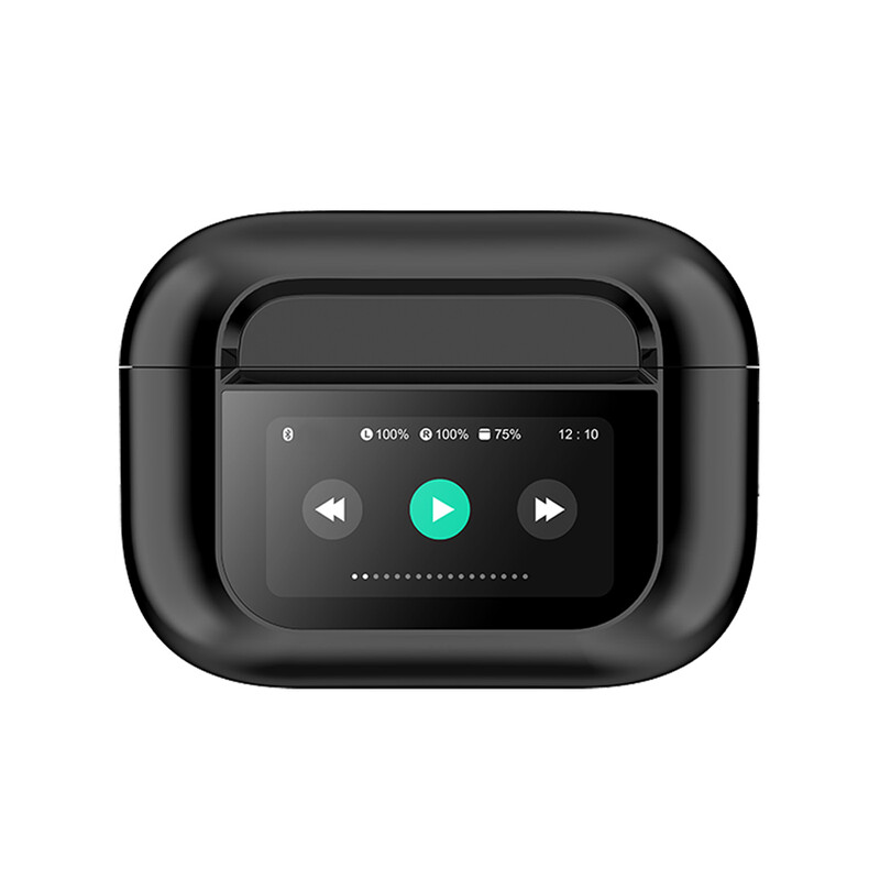 Smart Screen Wireless Earphones - Black