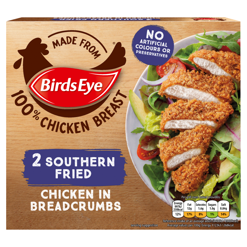 2 Southern Fried Chicken in Breadcrumbs 180g