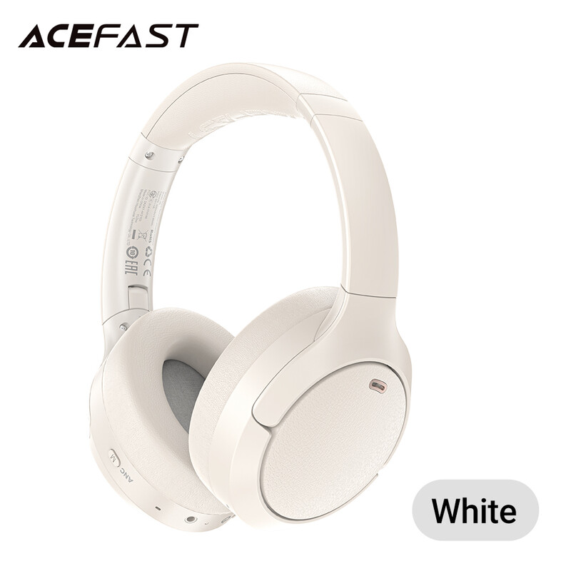 H6 Foldable Noise Cancellation Wireless Headphones - White