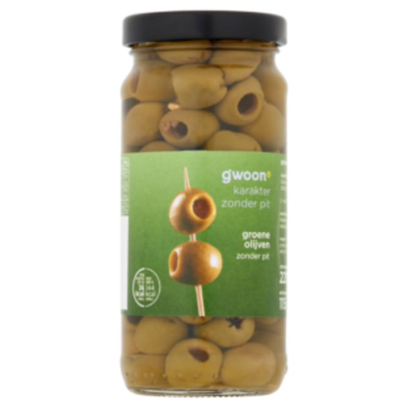 G'woon Groene Olijven Zonder Pit - 230 g
