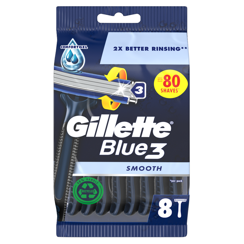 Blue3 Men's Disposable Razors x8