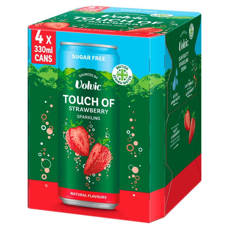 Touch Of Strawberry Sparkling Flavoured Water 4 X 330ml