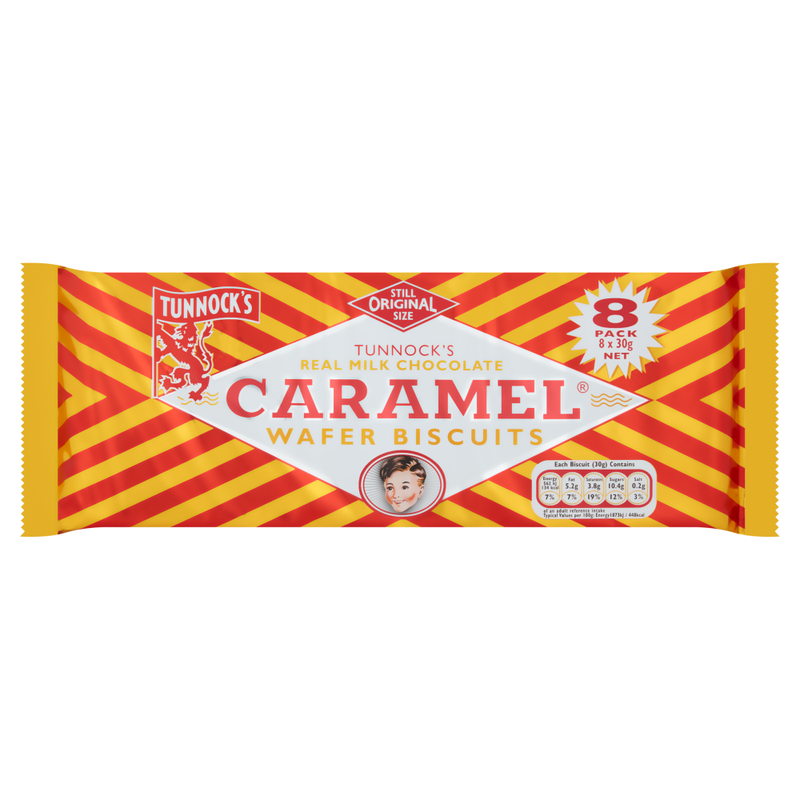 Tunnocks Milk Chocolate Caramel Wafer 8 Pack