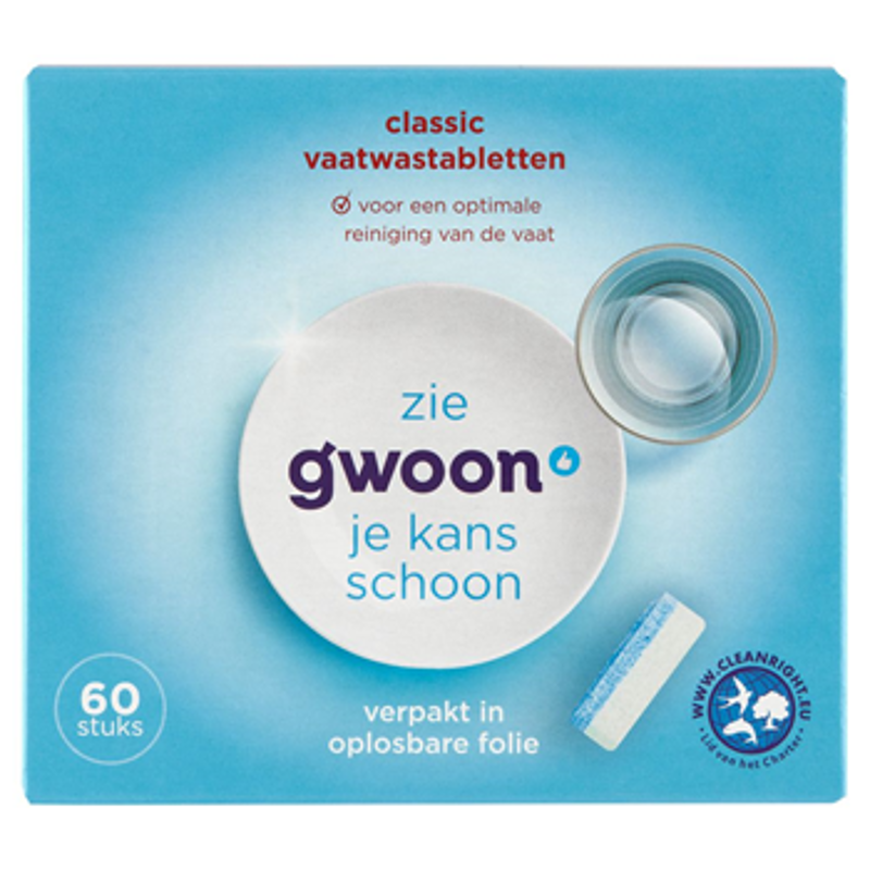 G'woon Classic vaatwastabletten 60 stuks