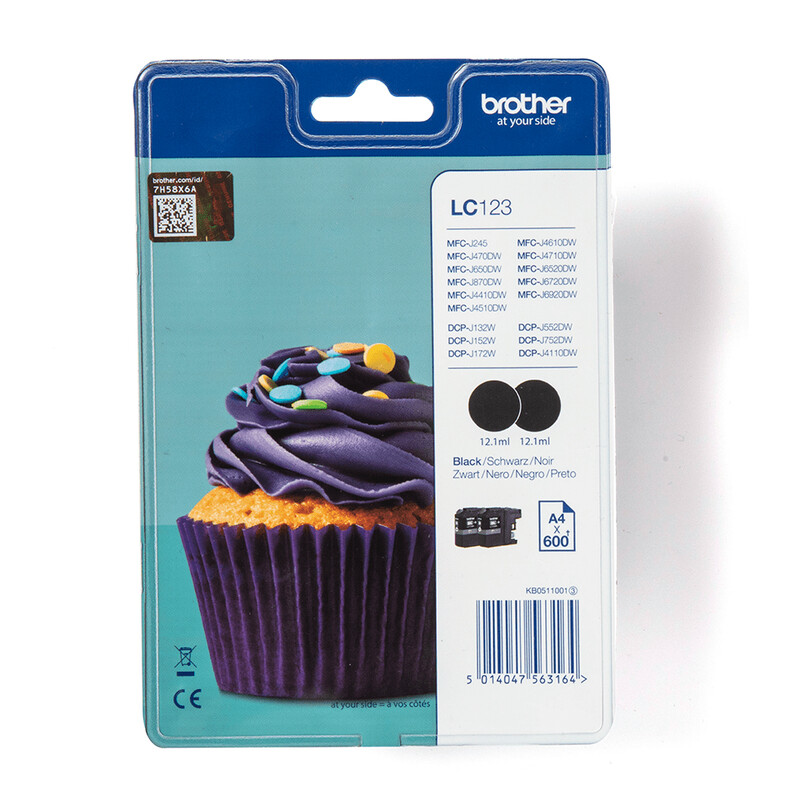 Brother LC123BKBP inktcartridge 1 stuk origineel zwart