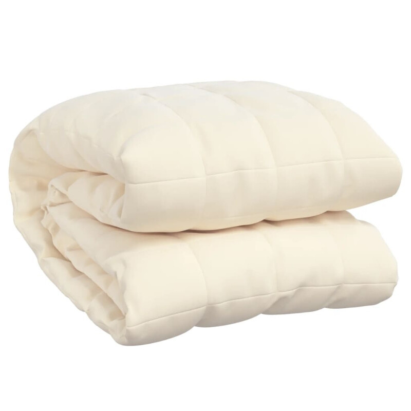 vidaXL Verzwaarde Deken 155x220 cm 7 kg Stof Licht Crème