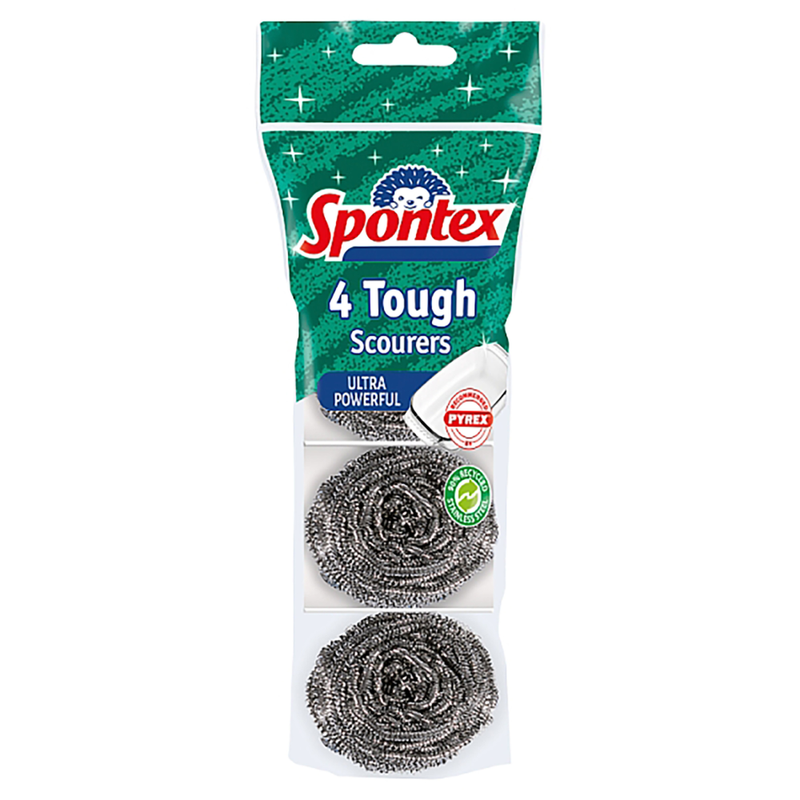 Tough Steel Metal Scourers Pack of 4