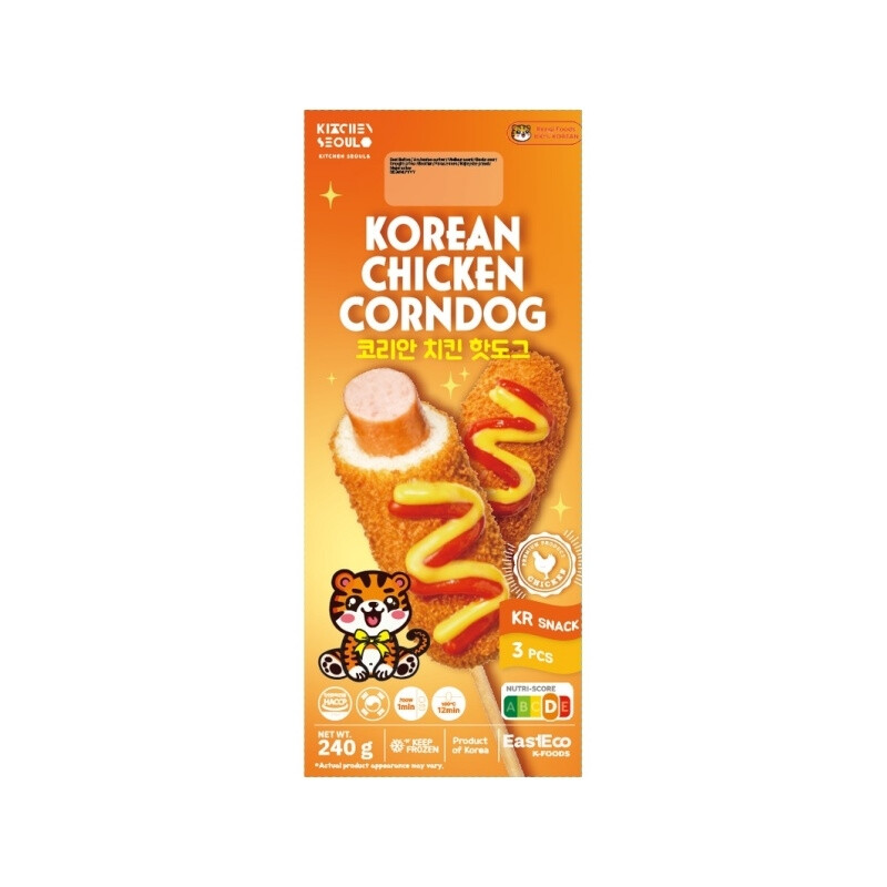 EastEco Koreaanse corndog met kip 240 g Koreaanse hotdog