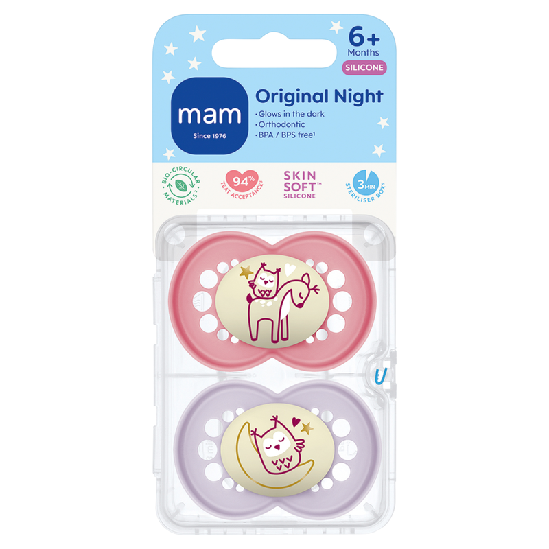 Original Night Dummy, 6+ Months 2 Pack