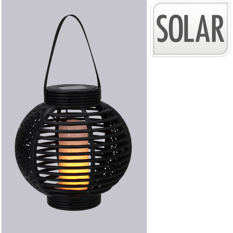 Lanterne solaire Ø 20 cm - Noir
