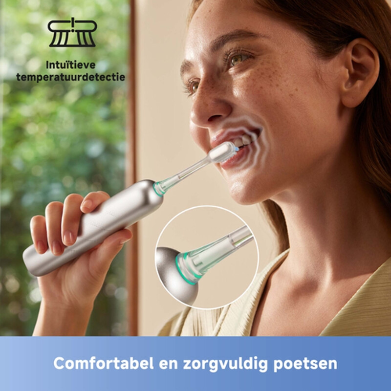MOVA Fresh Pro - Elektrische Zahnbürste - 3D Clean Tech 30 Tage Akkulaufzeit Silber