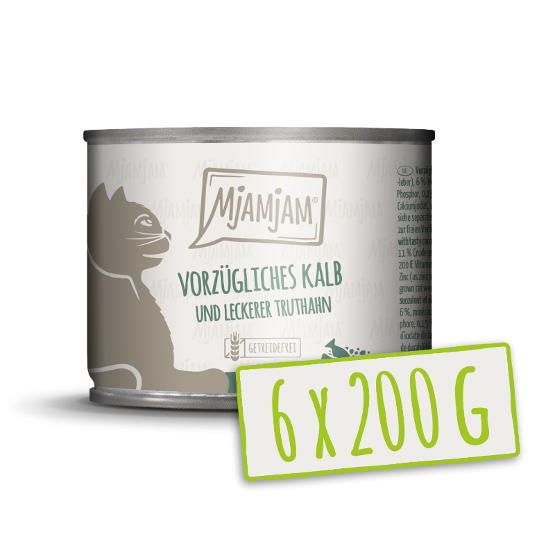 MjAMjAM - Verfijnd kalfsvlees en smakelijke kalkoen met fijne wortelen 200g*6