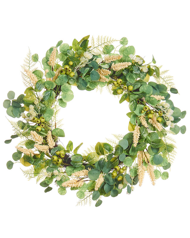 Artificial Wreath Eucalyptus & Foliage Cream