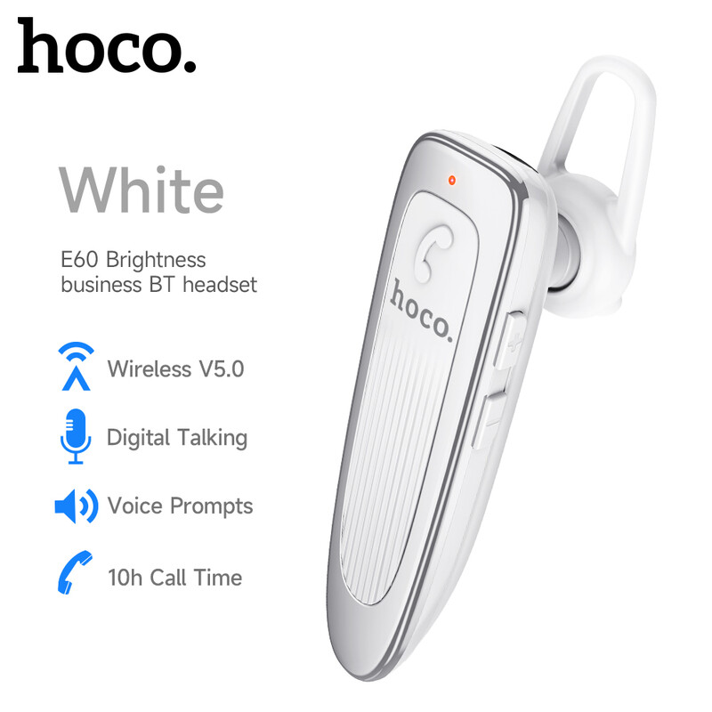 E60 Business Bluetooth Earphone - White