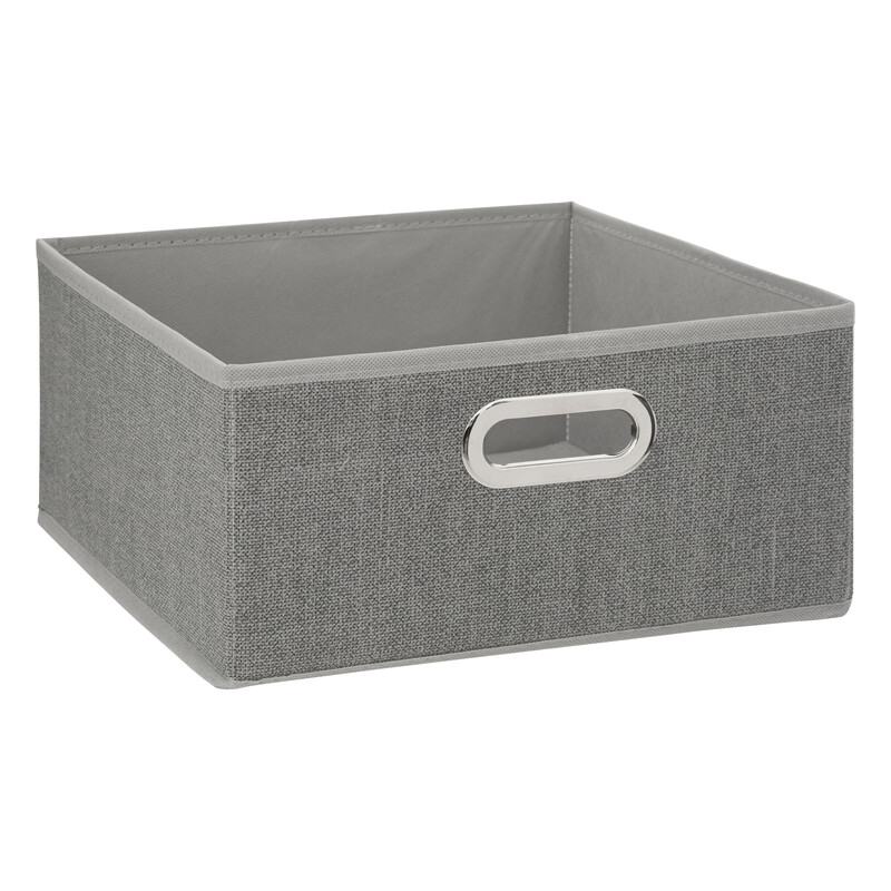 Leinen Aufbewahrungsbox Hellgrau 31x15cm