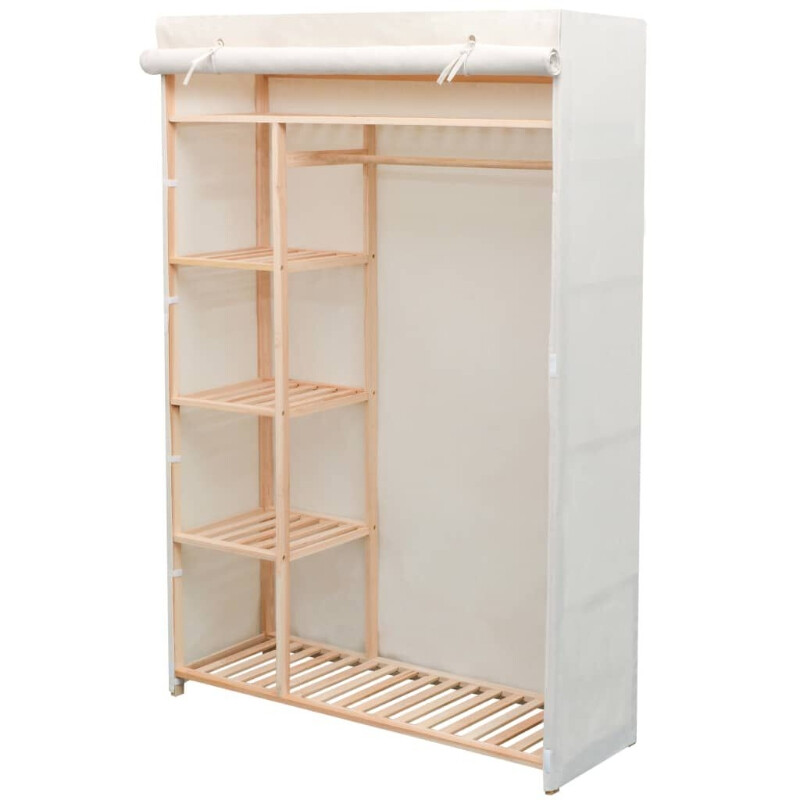 vidaXL Armoire tissu et pin 110x40x170 cm