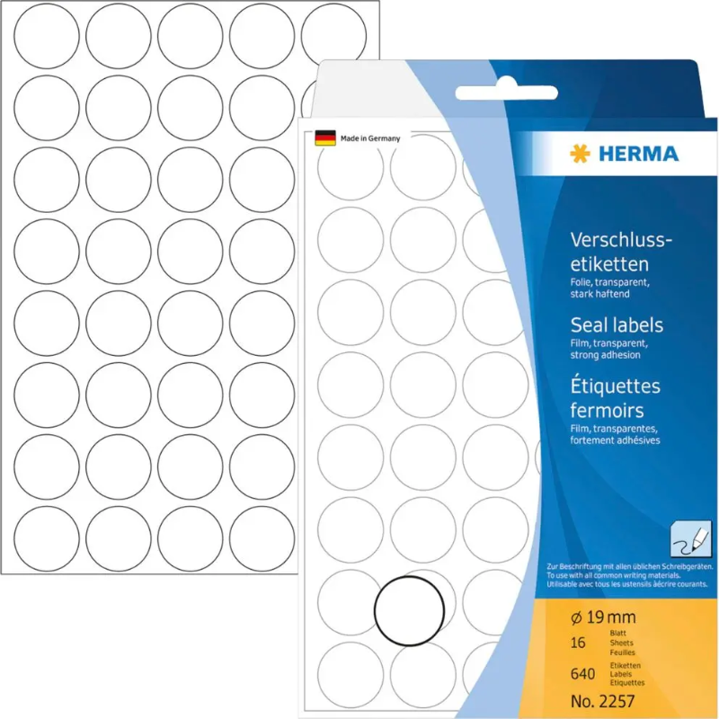 Herma Verschlussetiketten rund 19mm