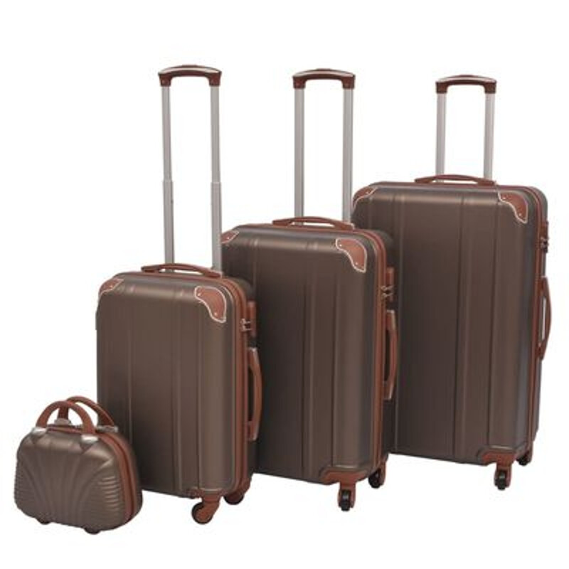 vidaXL Hartschalenkoffer-Set Braun 4-teilig