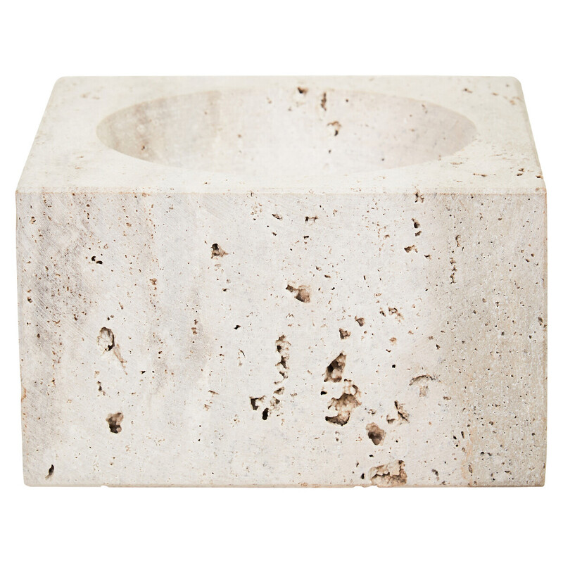 Decorative Bowl Tibor Travertine Square Cream
