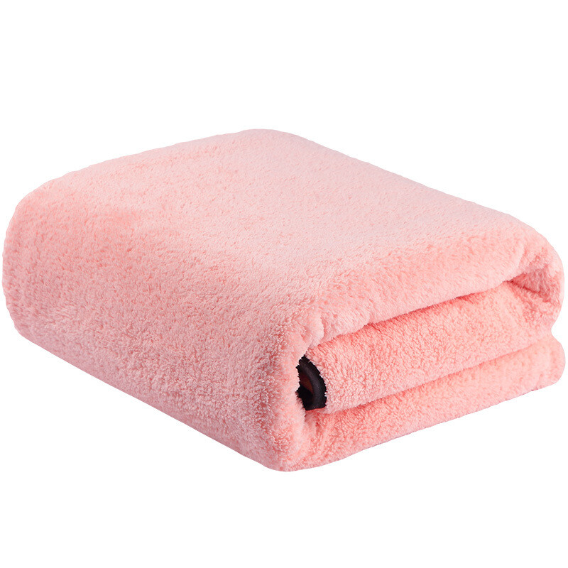 Badetuch aus Korallenfleece, saugfähig, schnelltrocknend, Rosa, 144 x 70,5 cm