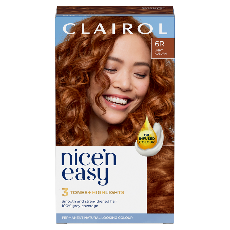 Clairol Light Nice'n Easy Permanent Hair Dye, 6R Auburn 177Ml