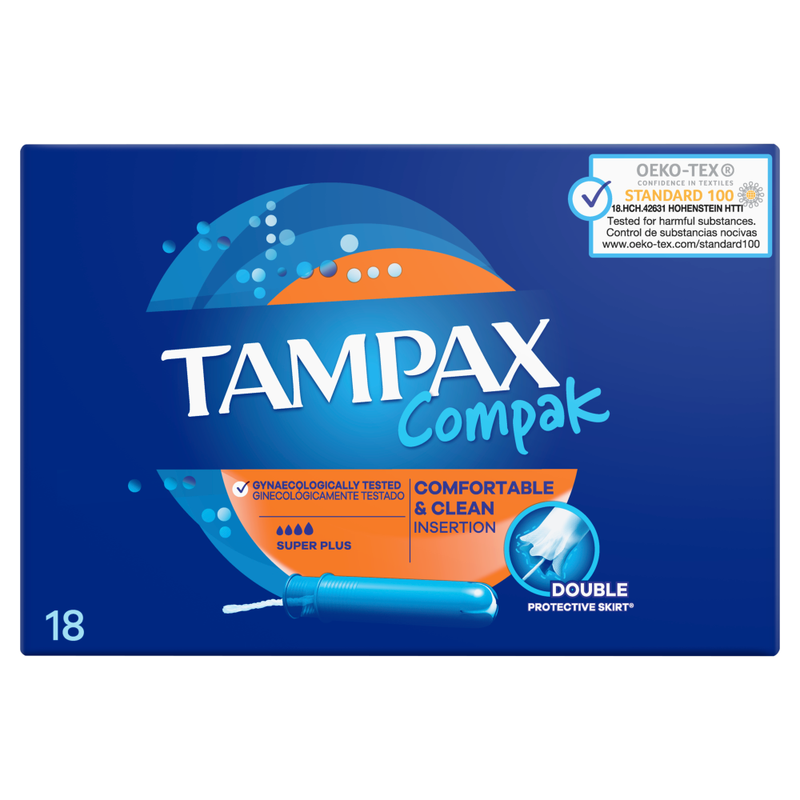 Compak Super Plus Tampons With Applicator 18 Counts