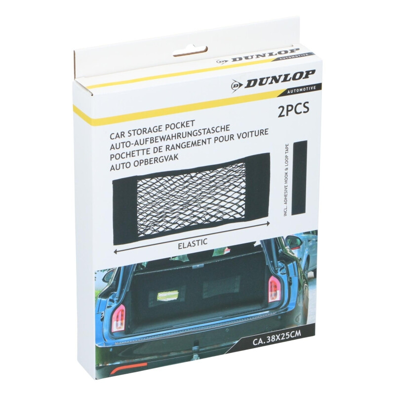 Dunlop Vehicle Auto Mesh Opbergzak - Set van 2, Zwart