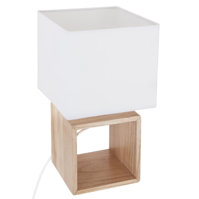 Atmosphera Pojo Quadratische Lampe 32 Cm Hoch Weißes Holz