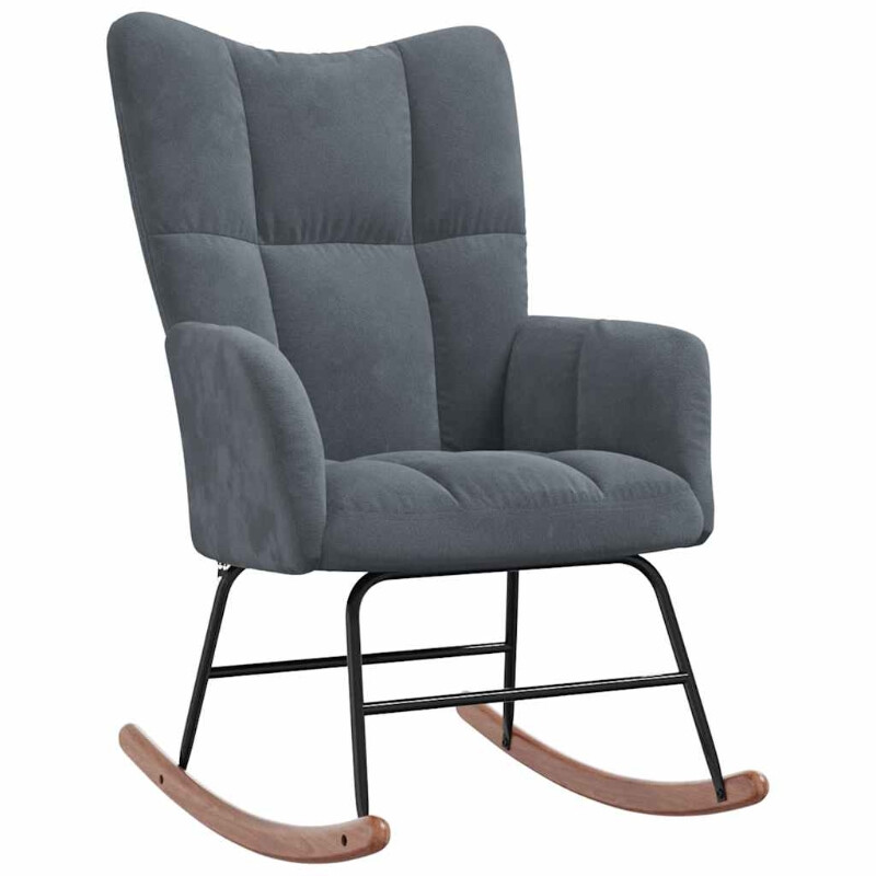 vidaXL Fauteuil à bascule velours gris foncé