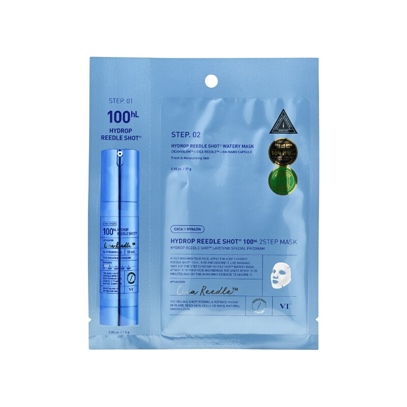 VT cosmetics Hydrop Reedle Shot 100hl 2-Schritt Hydrogel-Maske 1.5g+33g