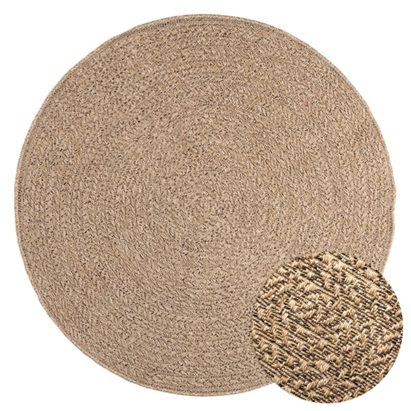 vidaXL ZIZUR Rond Tapijt - 120 cm, Jute Look
