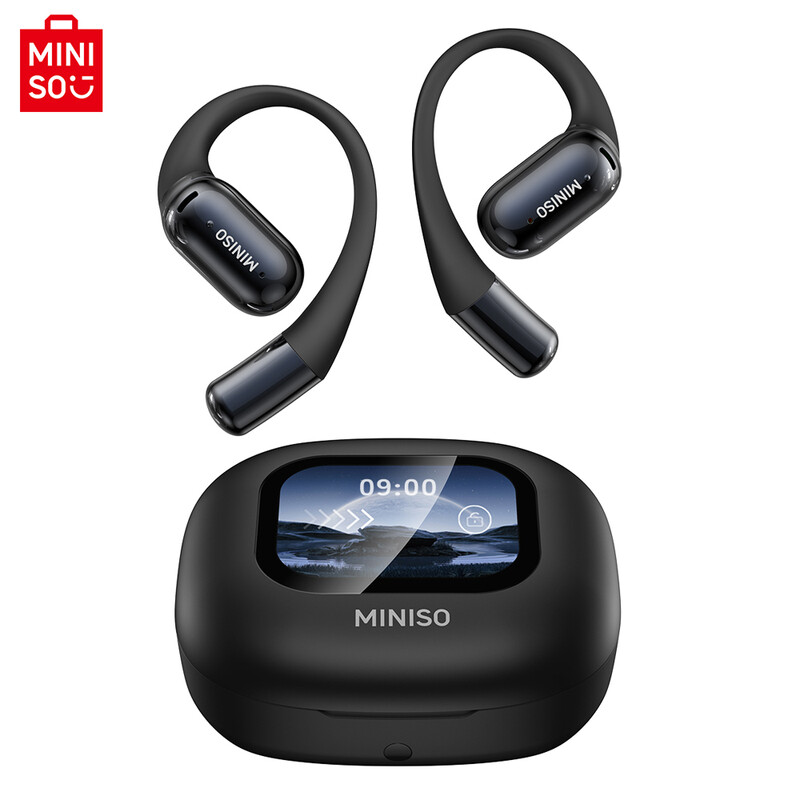 M93 Touch-Screen Open-Ear Wireless EarBuds - Black