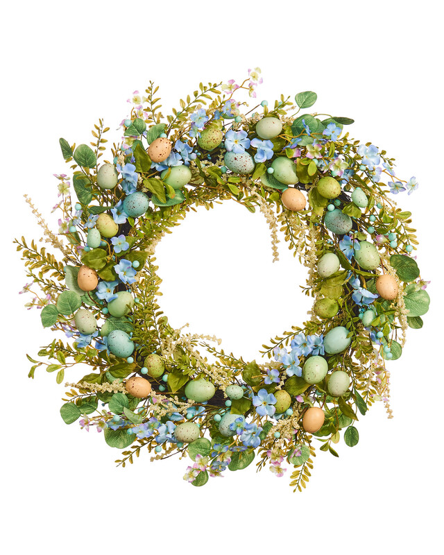 Spring Artificial Wreath Easter Egg Blue