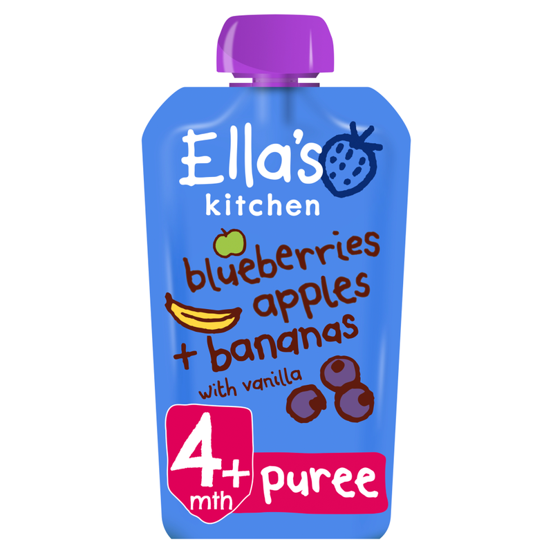 Ellas Kitchen Blueberries Apples Bananas & Vanilla 4+ Months 120g