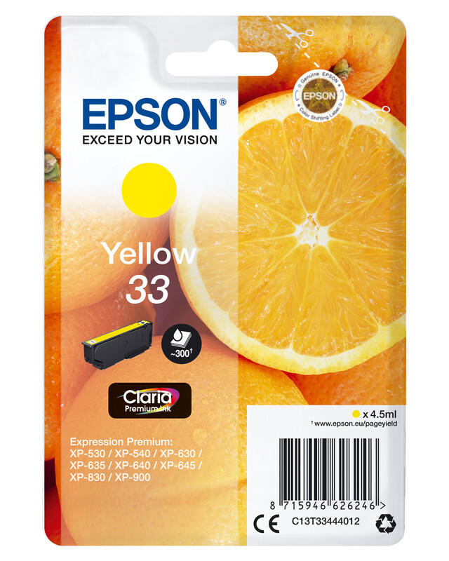Epson Oranges singlepack gele 33 Claria Premium inkt