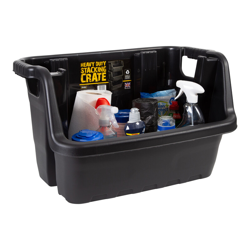 Heavy Duty Stackable Tool Crate Set 3-Black
