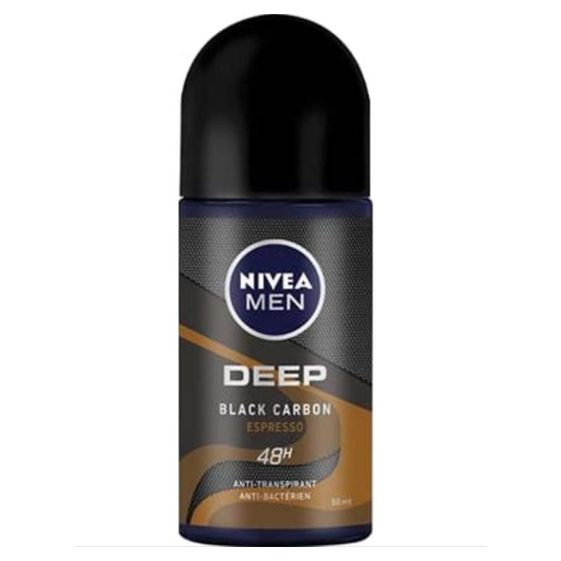 Nivea Deo Roll-On Heren - Diepzwarte Carbon Espresso 50 Ml