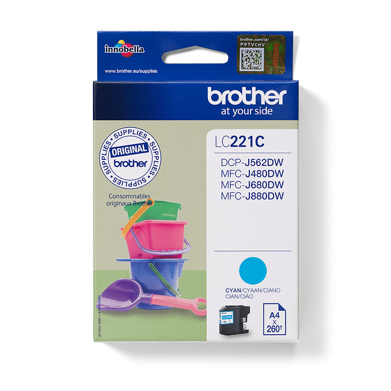 Brother LC221C inktcartridge 1 stuk origineel cyaan