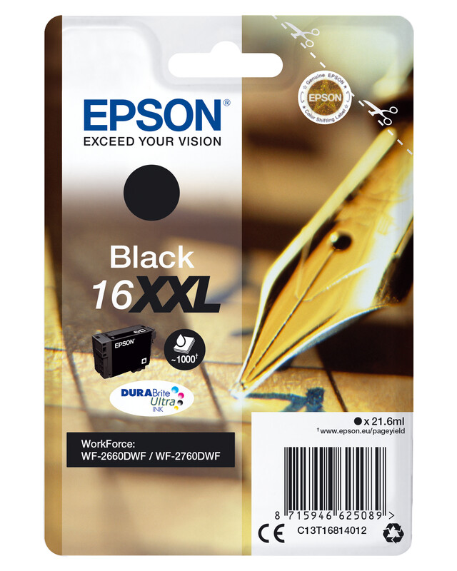 Epson singlepack zwart 16XXL DURABrite Ultra inkt