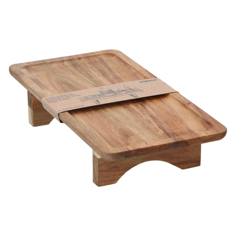 Alpina houten serveertray - 30 x 15 cm, bruin