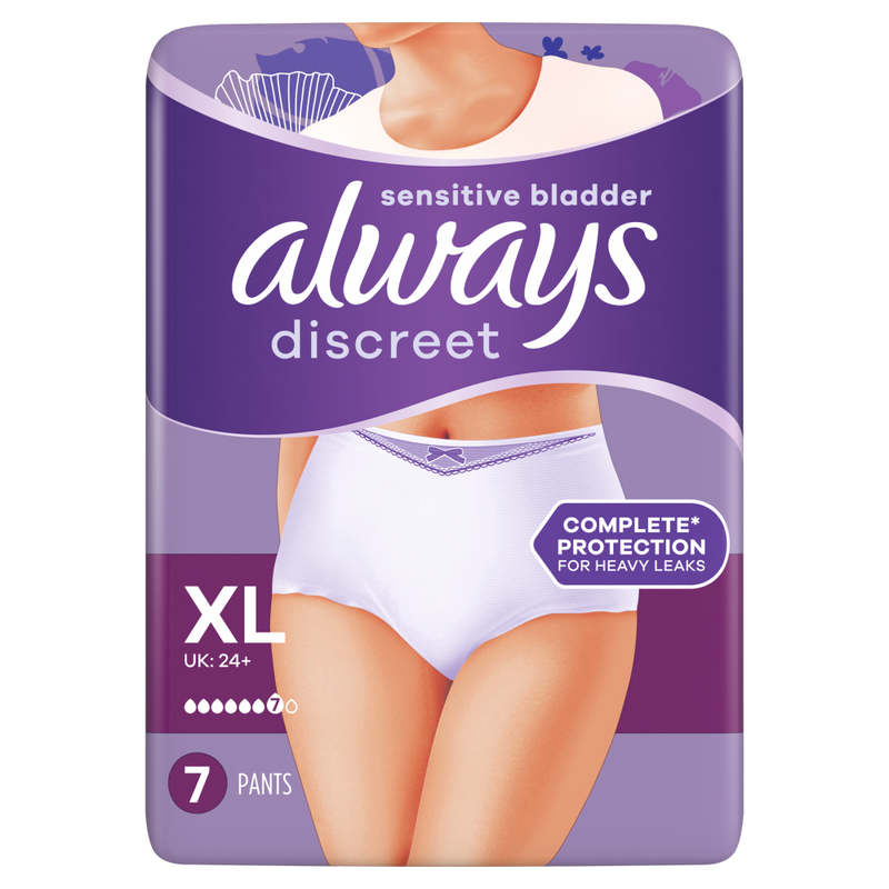 Always Women's Discreet Incontinence Pants Xl 7 Pants