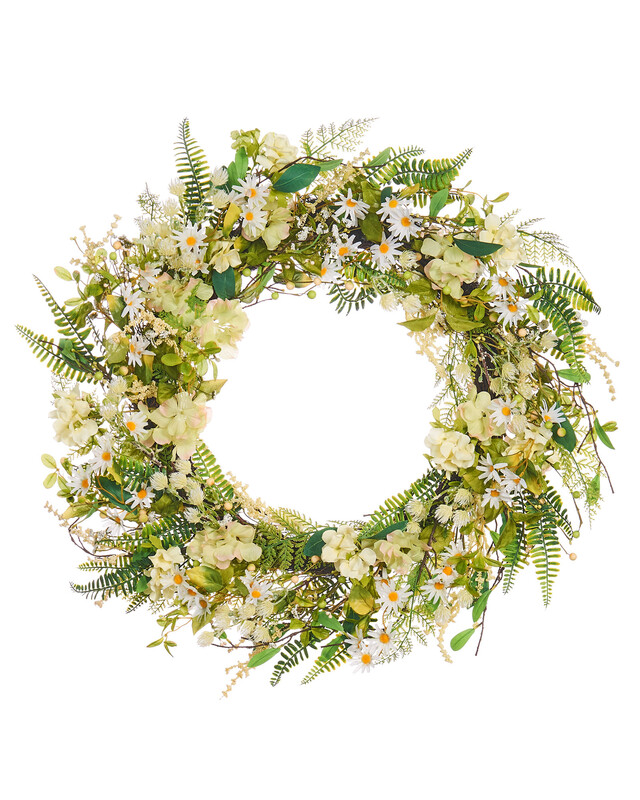 Spring Artificial Wreath Daisy White