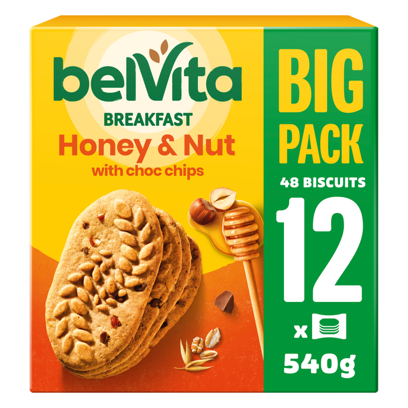 Breakfast Honey & Nuts With Choc Chip Biscuits 540g