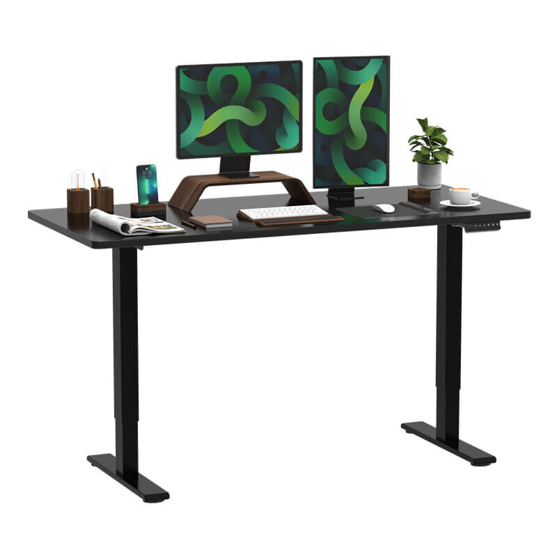 Loctek Elektrisch In Hoogte Verstelbaar Bureau Bar Tafelstandaard Bureau Met Scheidingsbord 160×80 cm Zwart ZB01-16080-BH