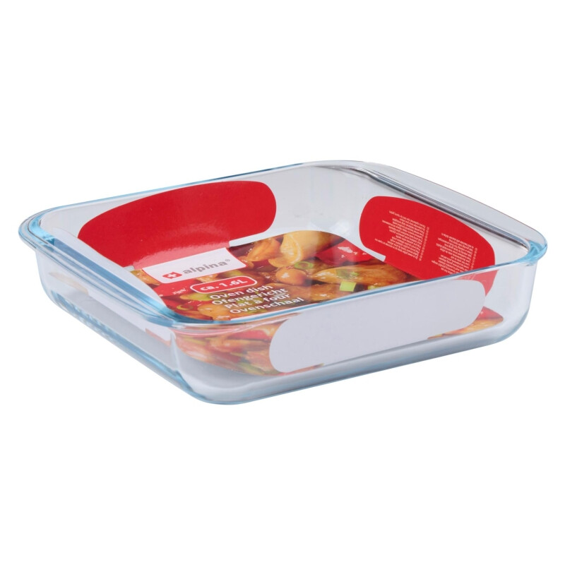 Alpina Glazen Ovenschaal - Transparant, Rechthoekig