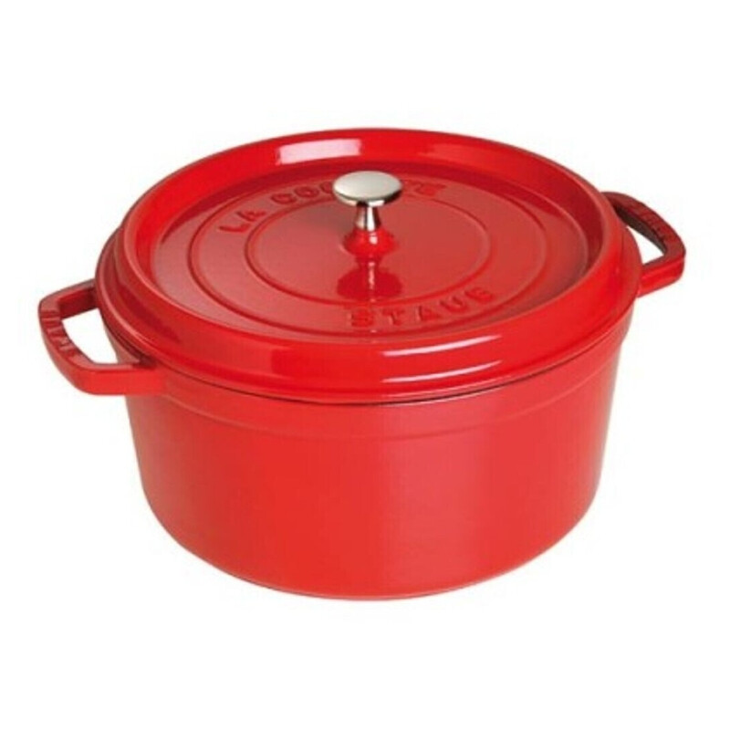 STAUB Cocotte Classic Emaille Gusseisen Bräter – Mit Deckel – 24 cm – 3,8 L Kirschrot