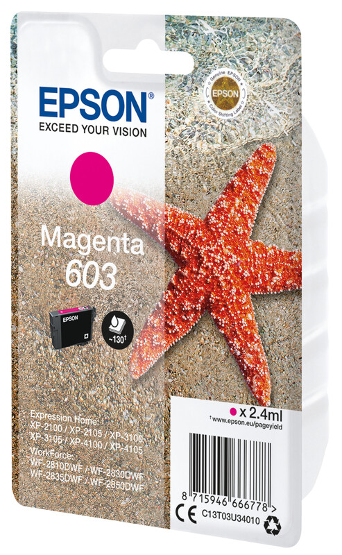 Epson C13T03U34020 inktcartridge 1 stuk origineel standaardcapaciteit magenta